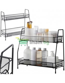 Етажерка 2 етажа кухня/баня черна loft